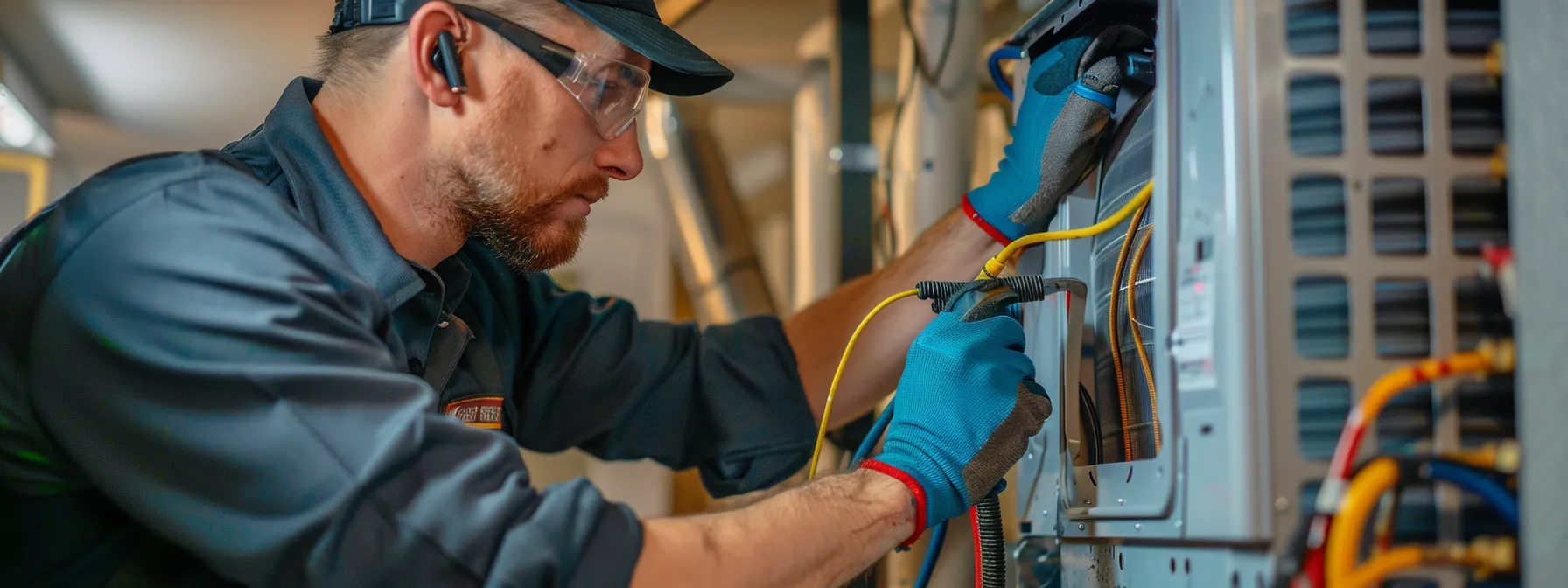 AC Repair Woodstock: A Comprehensive Guide for Emergency Maintenance Needs 1 an hvac technician swiftly repairing an ac unit in a busy agency office.