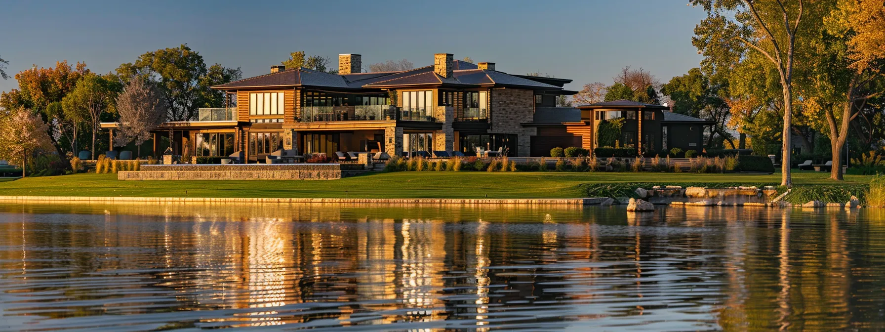 How Investing in Luxury Lakefront Homes in Pike County Transforms Your Portfolio 1 a stunning luxury lakefront home glimmers under the sun, reflecting its exclusivity and scenic beauty.