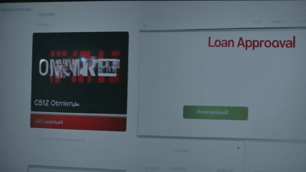 a computer screen displaying a confirmation message for a loan approval.